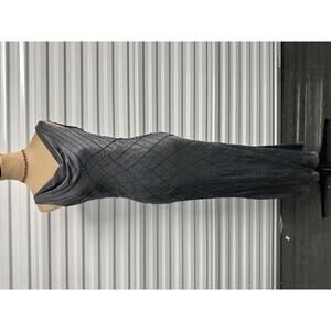 Victoria Royal Gray beaded Silk Evening Dress Size 4